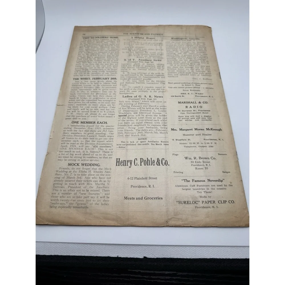 1924 The Rhode Island Patriot ~ Grand Army of the Republic Womens Relief Corps